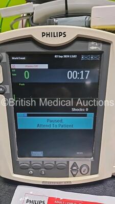 Philips Heartstart MRx Defibrillator (Powers Up) Including ECG and Printer Options with M3725A Test Load, Philips M3539A Module, Philips M3538A Li-Ion Battery and 3 Lead ECG Lead - 2