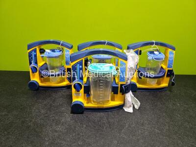 4 x Laerdal LSU Suction Units (All Power Up) with 4 x Suction Cups *SN 78191184981 / 78221074103 / 78081687815 / 78231074196*