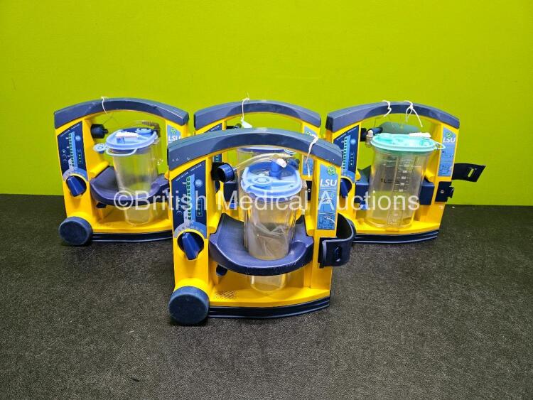 4 x Laerdal LSU Suction Units (All Power Up) with 4 x Suction Cups *SN 78061798943 / 78061294000 / 78061293974 / 78081687760*