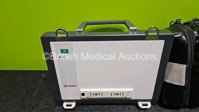 GS Corpuls3 Slim Defibrillator Ref : 04301 (Powers Up) with Corpuls Patient Box Ref : 04200 (Powers Up) with Pacer, Oximetry, ECG-D, ECG-M, CO2, CPR, NIBP, Temp 1/2, P1/P2 and Printer Options, 4 and 6 Lead ECG Leads, SpO2 Finger Sensor, CO2 Cable, 3 x Li - 8