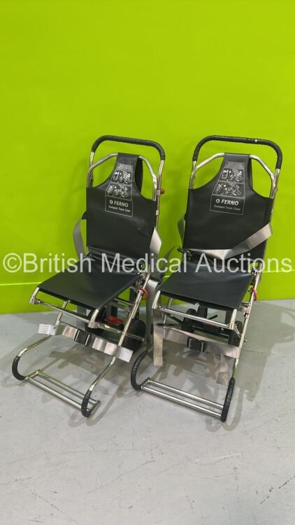 2 x Ferno Compact Evacuation Chairs with Ferno Compact 2 Tracks *SN CT-02400-C / CT-0101-T / CT-02271-C / CT-02409-T*