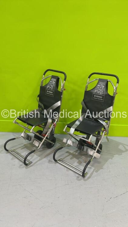 2 x Ferno Compact Evacuation Chairs with Ferno Compact 2 Tracks *SN CT-0101-C / CT-02400-T / CT-01499-C / CT-01499-T *