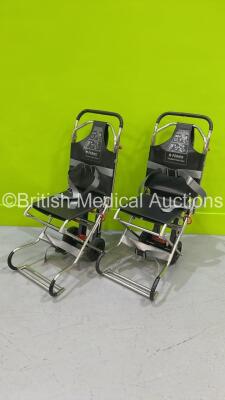 2 x Ferno Compact Evacuation Chairs with Ferno Compact 2 Tracks *SN CT-04471-C / CT-04471-T / CT-03415-C / CT-03415-T*