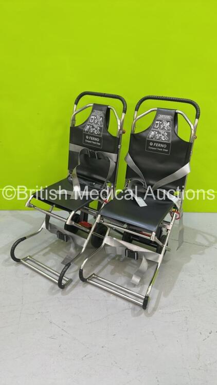 2 x Ferno Compact Evacuation Chairs with Ferno Compact 2 Tracks *SN CT-02257-C / CT-01972-T / CT-04995-C / CT-04995-T*