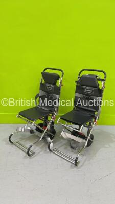 2 x Ferno Compact Evacuation Chairs with Ferno Compact 2 Tracks *SN CT-02286-C / CT-02286-T / CT-04460-C / CT02444-T*