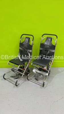 2 x Ferno Compact Evacuation Chairs with Ferno Compact 2 Tracks *SN CT-03591-C / CT-02220-T / CT-04256-C / CT-04256-T*