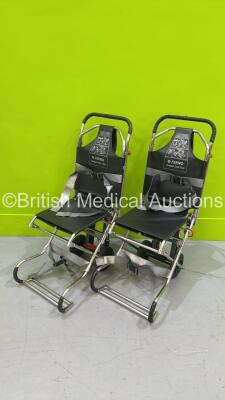 2 x Ferno Compact Evacuation Chairs with Ferno Compact 2 Tracks *SN CT-01969-C / CT-01969-T / CT-02682-C / CT-02682-T**