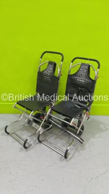 2 x Ferno Compact Evacuation Chairs with Ferno Compact 2 Tracks *SN CT-05862-C / CT-03369-T / CT-04234-C / CT-04234-T*