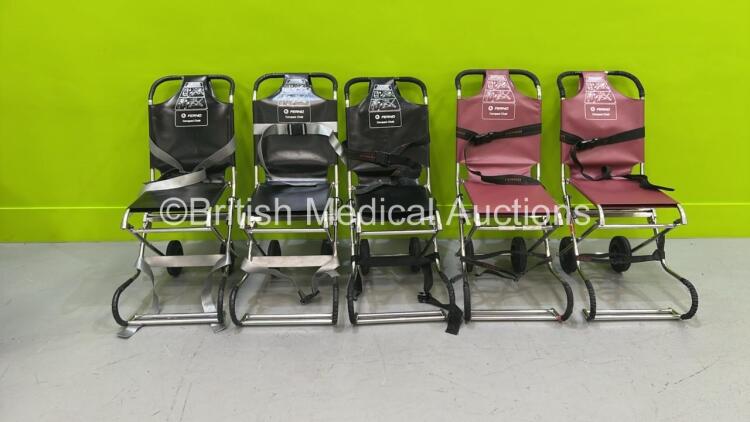 5 x Ferno Compact Evacuation Chairs *S/N CC002685 / CC002366 / CC001802 / CC010531 / CC008938*