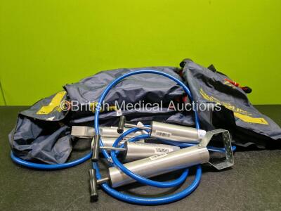 Job Lot Inluding 7 x Various Size Hartwell Medical Evac-U-Splints and 5 x Hartwell Medical Pumps