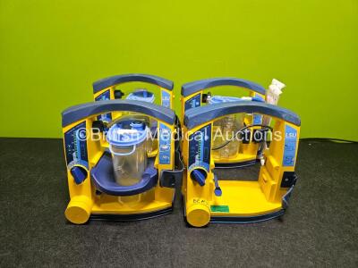 4 x Laerdal LSU Suction Units (All Power Up) with 3 x Suction Cups