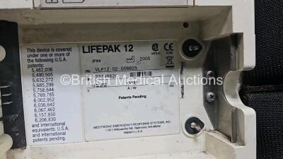 Medtronic Lifepak 12 Biphasic Defibrillator (No Power) Including Pacer, ECG, SpO2, CO2, and NIBP Options with Paddle Lead - 5