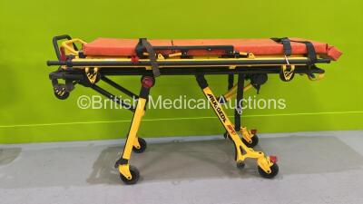 Stryker M-1 Roll In Ambulance Stretcher with Mattress and Straps (Hydraulics Working - Damaged - See Pictures)