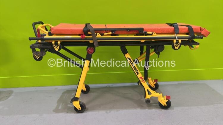 Stryker M-1 Roll In Ambulance Stretcher with Mattress and Straps (Hydraulics Working - Damaged - See Pictures)