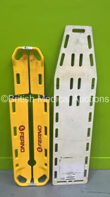 1 x Ferno EXL Scoop Stretcher (1 x Snapped Catch - See PIctures) and 1 x Spinal Board - 2