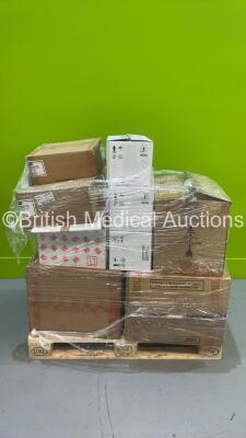 Pallet Of Mixed Consumables - Unisex Scrubs Jacket, Infusion Set And Single Use Masks (Out of Date) *RAK*