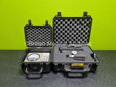 Job Lot Including 1 x Sabre Cracking Meter and 1 x Sabre Entonox Test Guage in 2 x Peli Cases