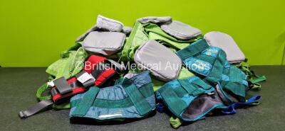 Job Lot Including 11 x Various Liko Slings, 1 x Molift Sling, 1 x Silvalea Sling, 7 x Unknown Cushions and 4 x Transfer Belts