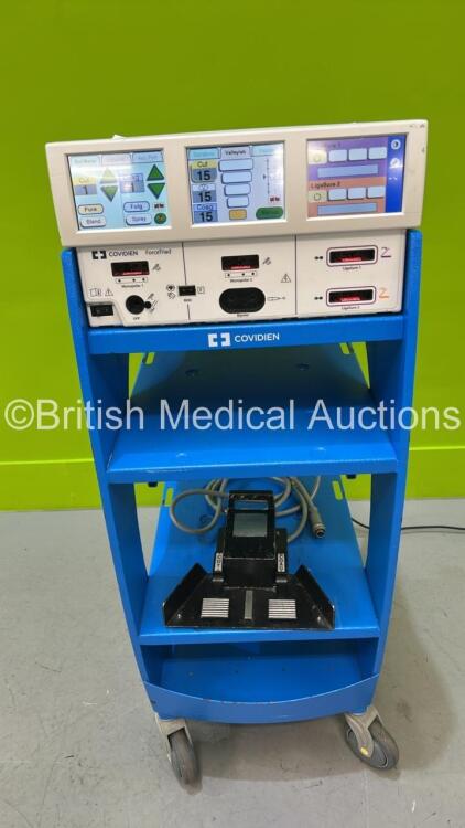 Valleylab ForceTriad Electrosurgical / Diathermy Unit Version 4.00 on Stand with Dual Footswitch (Powers Up)