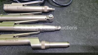 Job Lot of Hall Microchoice Handpieces Including 1 x 5020-024 Oscillating Saw, 1 x 5020-023 Reciprocating Saw, 1 x 5020-022 Sagittal Saw and 1 x 5020-021 Medium Speed Drill in Case with Cable *SN 4374 / 4333 / 4387*(s) - 4