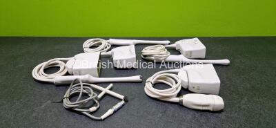 Job Lot Including 1 x Philips D1914C Ultrasound Transducer / Probe, 1 x Philips X3-1 Ultrasound Transducer / Probe, 1 x Philips C10-3v Ultrasound Transducer / Probe (Damaged Casing and Scratches on Probe - See Photo) and 2 x Philips C8-4v Ultrasound Tran