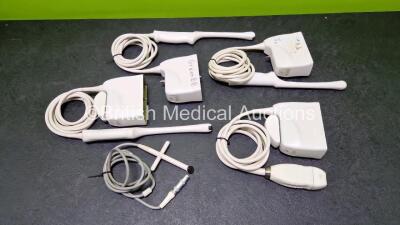 Job Lot Including 1 x Philips D1914C Ultrasound Transducer / Probe, 1 x Philips X3-1 Ultrasound Transducer / Probe, 1 x Philips C10-3v Ultrasound Transducer / Probe (Damaged Casing and Scratches on Probe - See Photo) and 2 x Philips C8-4v Ultrasound Tran - 2