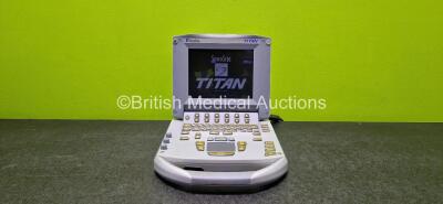 Sonosite Titan High-Resolution Portable Ultrasound Scanner Ref P04240-15R *Mfd 2008* Boot Version - 21.80.202.016, ARM Version - 21.80.203.017 (Powers Up with Stock Power Supply - Stock Power Supply Not Included) *SN 03377H* *CD054*