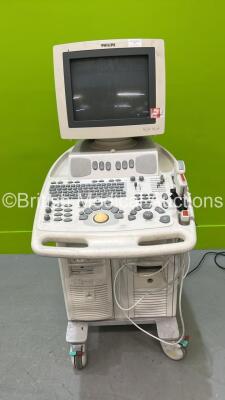 Philips EnVisor HD C HD Ultrasound Scanner M2540A *S/N US30709809* **Mfd 2007-03** with 3 x Transducer / Probes (C5-5 / L12-3 / S4-2) 2 x Pencil Probes and Sony Printer (Powers Up - HDD REMOVED)