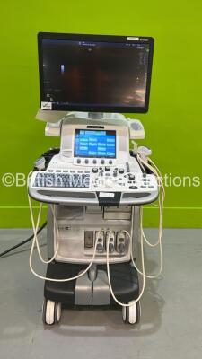 GE Logiq E9 XDClear Flat Screen Ultrasound Scanner Ref 5205000-9 *S/N 204518US6* **Mfd 2018** Software Version R6 Software Revision 2.0 with 3 x Transducers / Probes (9L-D Ref 5194432 *Mfd 2018* / C1-6-D Ref 5418916 *Mfd 2018* and L8-18i-D Ref 5336965 *Mf