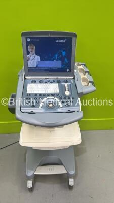 GE Voluson i Portable Ultrasound Scanner *S/N B02259* **Mfd 2009** on GE Voluson Stand (Powers Up) *C1039* - 2