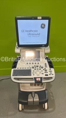 GE Logiq E9 Flat Screen Ultrasound Scanner Ref 5205000-8 *S/N 138733US1* **Mfd 03/2015** with Sony UP-D898MD Digital Graphic Printer (Powers Up - HDD REMOVED) - 2