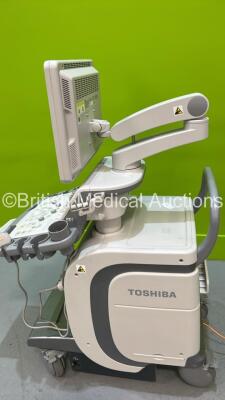 Toshiba Aplio 400 TUS-A400 Flat Screen Ultrasound Scanner *S/N W1E1343656* **Mfd 2013-04** Software Version AB_V3.00*R003 with 1 x Transducer / Probe (PVT-674BT *Mfd 2021-03*) (Powers Up) ***CI042*** - 5