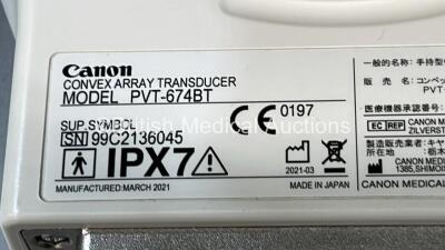 Toshiba Aplio 400 TUS-A400 Flat Screen Ultrasound Scanner *S/N W1E1343656* **Mfd 2013-04** Software Version AB_V3.00*R003 with 1 x Transducer / Probe (PVT-674BT *Mfd 2021-03*) (Powers Up) ***CI042*** - 13