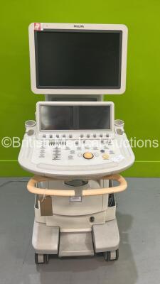 Philips iE33 Flat Screen Ultrasound Scanner on G.0 Cart *S/N B00HYZ* **Mfd 2010** with Sony UP-D897 Digital Graphic Printer (No Power - HDD REMOVED) ***IR011***