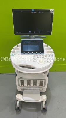 GE Voluson E10 Flat Screen Ultrasound Scanner *S/N E60607* **Mfd 2015** BT 15 Software Version EC300 (15.0.7.1931) with Sony UP-D898MD Digital Graphic Printer (Powers Up) **IR016***