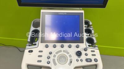 GE Logiq P9 Flat Screen Ultrasound Scanner Ref R2 *S/N LP90000337* **Mfd 2016** Software Version R2 Revision 0.4 (Powers Up - Damage to Lower Trim - See Pictures) - 5