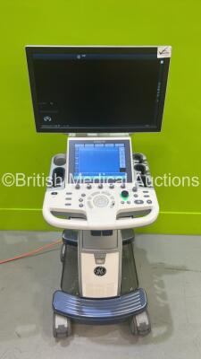 GE Logiq P9 Flat Screen Ultrasound Scanner Ref R2 *S/N LP90000337* **Mfd 2016** Software Version R2 Revision 0.4 (Powers Up - Damage to Lower Trim - See Pictures) - 12