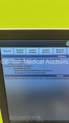 GE Logiq P9 Flat Screen Ultrasound Scanner Ref R2 *S/N LP90000337* **Mfd 2016** Software Version R2 Revision 0.4 (Powers Up - Damage to Lower Trim - See Pictures) - 13