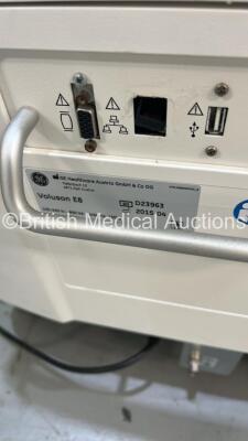 GE Voluson E8 Expert Flat Screen Ultrasound Scanner *S/N D23963* **Mfd 2015** with 3 x Transducers / Probes (RIC-9-D Ref H48651MS *Mfd 2008* / IC5-9-D Ref 5492351 *Mfd 2017* and C1-5-D Ref 5261135 *Mfd 2015*) Sony UP-D898MD Digital Graphic Printer and Son - 23