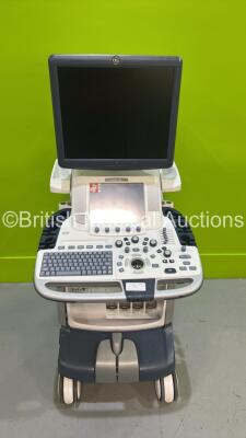 GE Logiq E9 Flat Screen Ultrasound Scanner Ref 5205000-7 *S/N 121917US9* **Mfd 10/2013** and Sony UP-D897 DIgital Graphic Printer (No Power - HDD REMOVED) ***IR975*** - 2