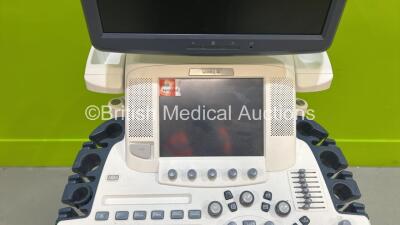 GE Logiq E9 Flat Screen Ultrasound Scanner Ref 5205000-7 *S/N 121917US9* **Mfd 10/2013** and Sony UP-D897 DIgital Graphic Printer (No Power - HDD REMOVED) ***IR975*** - 4