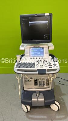 GE Logiq E9 Flat Screen Ultrasound Scanner Ref 5205000-4 *S/N 99192US7* **Mfd 03/2010** Software Version R4 Software Revision 2.1 with 2 x Transducer / Probes (GE 9L-D Ref 5194432 *Mfd 2013* and GE ML6-15-D Ref 5199103 *Mfd 2013* and Sony UP-D897 Printer 