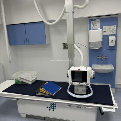 Arcoma X-Ray DR Bucky Room *Mfd - 2016* with 2016 Varian Tube, Overhead Bucky, Wall Stand, Ceiling Rails, Operator Console (PC and Monitor) with Canon CXDI Software Installed and 1 x Canon Detector CXDI-701C, The System has been Professionally De-Installe