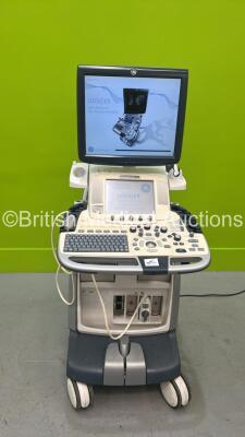 GE Logiq E9 Flat Screen Ultrasound Scanner Model 5205000-6 *S/N 110607US9* **Mfd 2012** Software Version R3.1.2 with 1 x Transducer / Probe (9L-D Ref 5194432 *Mfd 2012*) and Sony UP-D897 Printer (Powers Up) ***IR941***