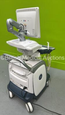 GE Logiq E9 Flat Screen Ultrasound Scanner Model 5205000-7 *S/N 121302US4* **Mfd 2013** Software Version R4 Software Revision 2.1 with 2 x Transducer / Probes (9L-D Ref 5194432 *Mfd 2013* and L8-18i-D Ref 5336965 Mfd March 2014) (Powers Up) ***CI009*** - 6