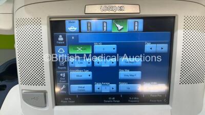 GE Logiq E9 Flat Screen Ultrasound Scanner Model 5205000-2 *S/N 95704US3* **Mfd 2009** Software Version R5 Software Revision 1.3 with 1 x Transducer / Probe (ML6-15-D Ref 5199103 *Mfd 2012*) (Powers Up) ***IR952*** - 3