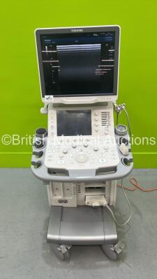 Toshiba Aplio 400 TUS-A400 Flat Screen Ultrasound Scanner *S/N W1D1252593* **Mfd 2012** Software Version AB_V6.00*R003 with 1 x Transducer / Probe (PLT-704SBT *Mfd 2010-12*) (Powers Up) ***IR954***