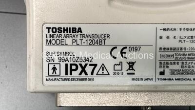 Toshiba Aplio 400 TUS-A400 Flat Screen Ultrasound Scanner *S/N W1C1192129* **Mfd 2011** Software Version AB_V3.00*R408 with 1 x Transducer / Probe (PLT-1204BT *Mfd 2010-12*) (Powers Up) ***IR955*** - 13