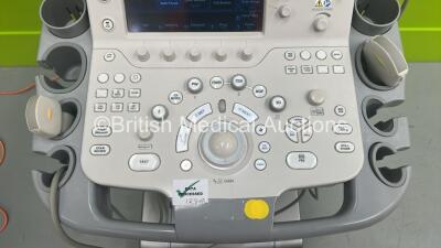 Toshiba Aplio 400 TUS-400 Flat Screen Ultrasound Scanner *S/N W1C1192118* **Mfd 2011** Software Version AB_V3.00*R408 with 2 x Transducers / Probes (PVT-375BT *Mfd 2015* and PVT-674BT *Mfd 2005*) (Powers Up) ***IR848*** - 5