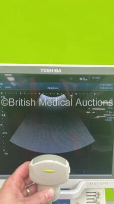 Toshiba Aplio 400 TUS-400 Flat Screen Ultrasound Scanner *S/N W1C1192118* **Mfd 2011** Software Version AB_V3.00*R408 with 2 x Transducers / Probes (PVT-375BT *Mfd 2015* and PVT-674BT *Mfd 2005*) (Powers Up) ***IR848*** - 6